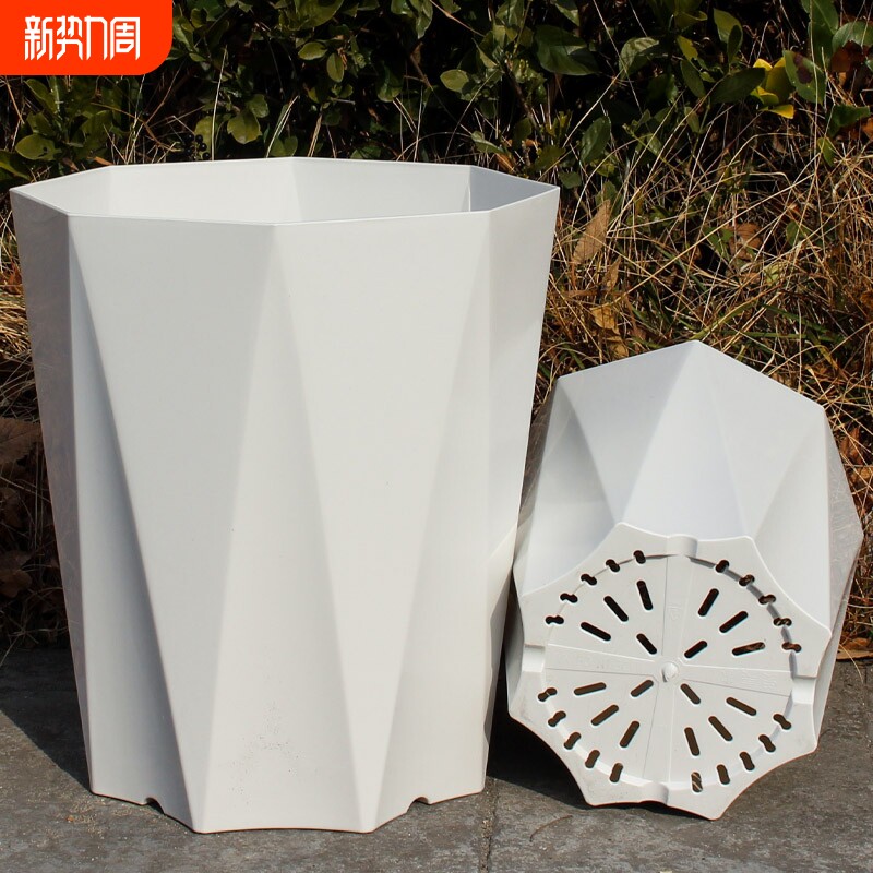 树脂花盆塑料家用大号钻石加厚盆室内室外绿植栽天堂鸟散尾阳台