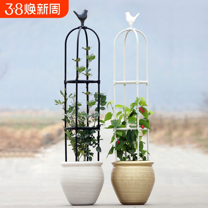 头包塑花支架外花卉攀爬架室外花架园艺爬藤架加粗加厚造型倒伏