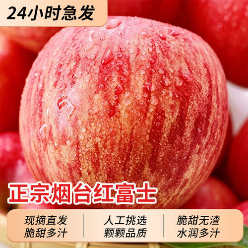 正宗烟台红富士苹果9斤水果新鲜红富士冰糖心脆甜当季整箱包邮