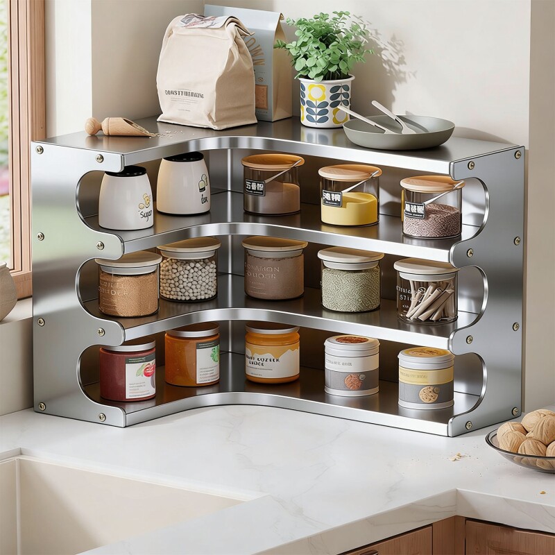 厨房调料置物架多功能调味品罐分格储物架桌面调料袋收纳架台面