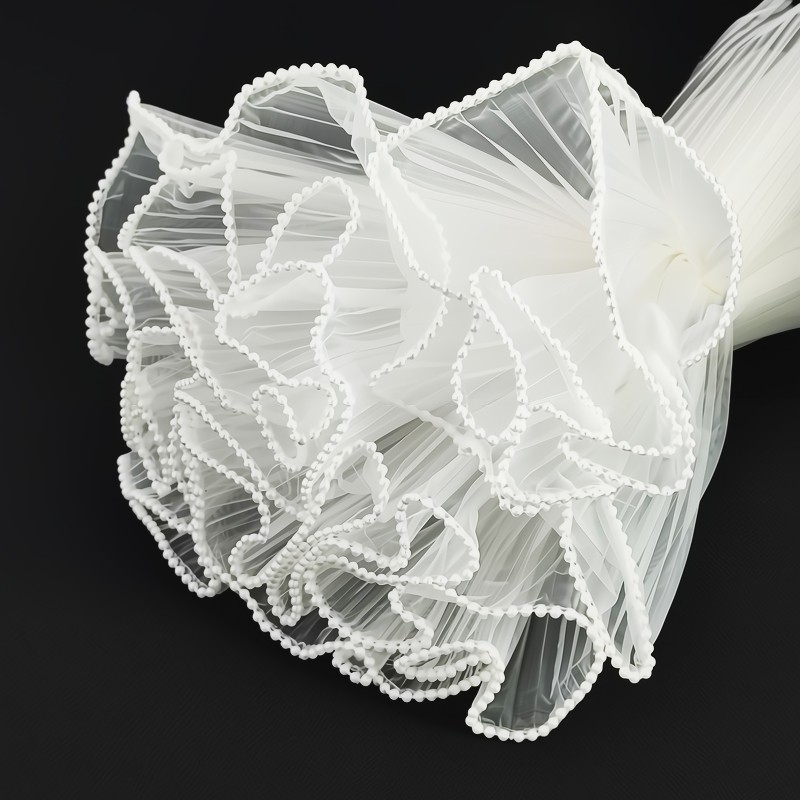 波浪纱花束包装纸内衬diy全套鲜花包花纸纱网材料用珍珠12号定型