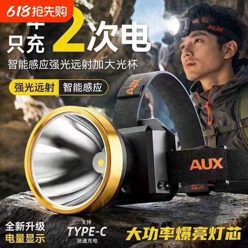 公牛头灯强光超亮头戴式手电筒