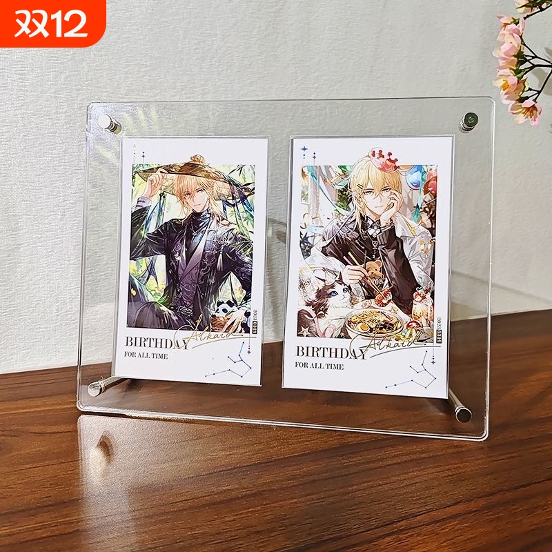 拍立得亚克力相框谷美展示架收纳可放多张时周边收纳相卡框架小卡