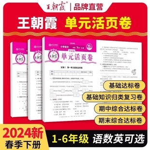 活页卷小学生一1二24五5六6年级上册下册期末语文人教版 2024王朝霞单元 数学英语苏教版 北师版 同步试卷期末冲刺100分默写计算基础