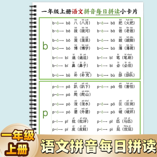 一年级上册语文拼音每日拼读小卡片幼升小汉语拼音拼读过关晨读必备拼音拼读专项老师推荐