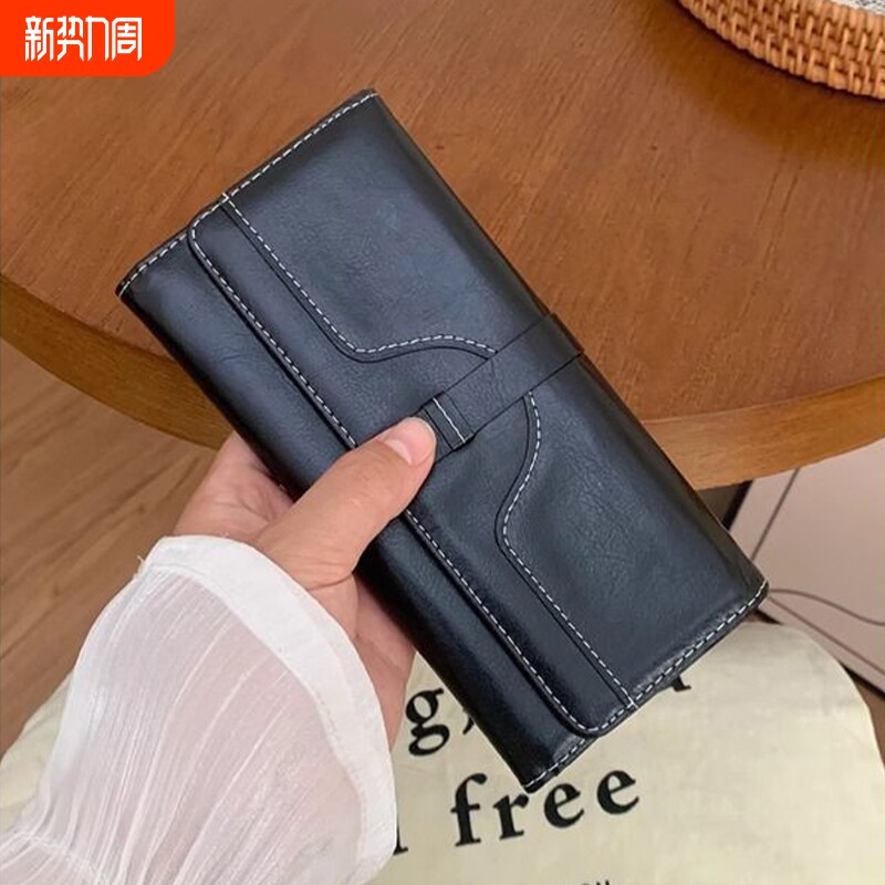 高级感女士钱包女长款2026新款时尚潮复古大容量手拿包可放手机