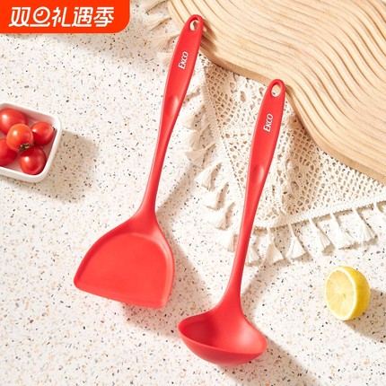 康宁ekco硅胶锅铲汤勺子套装家用食品级耐高温厨具两件套装