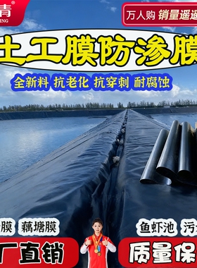 土工膜防渗膜鱼池专用防水布加厚鱼塘土工布地膜黑色塑料布聚乙烯