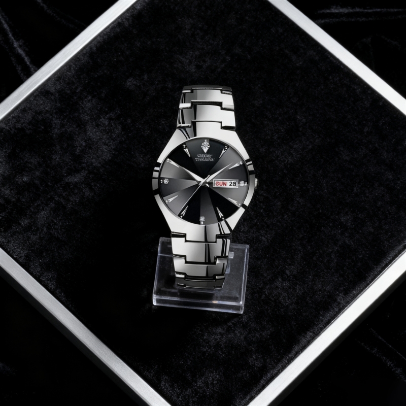 男款手表钢带商务防水石英腕表高级感男士正品名牌全自动非机械表