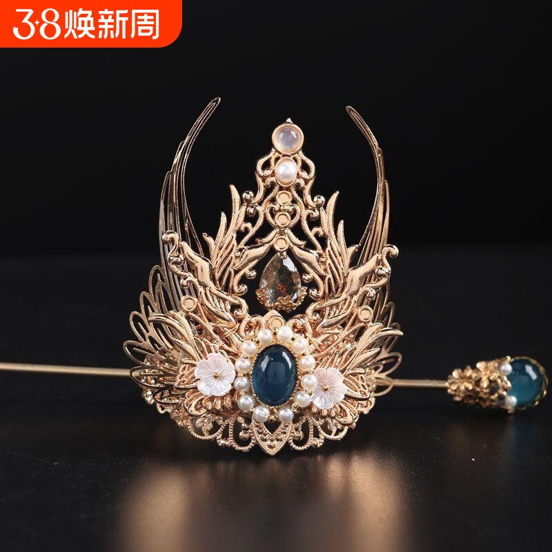 古装汉服男士古风发冠男女头冠日常cos头饰束发演出发簪发饰