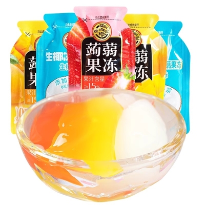 徐福记蒟蒻果冻100g多味果汁魔芋0脂儿童零食果冻