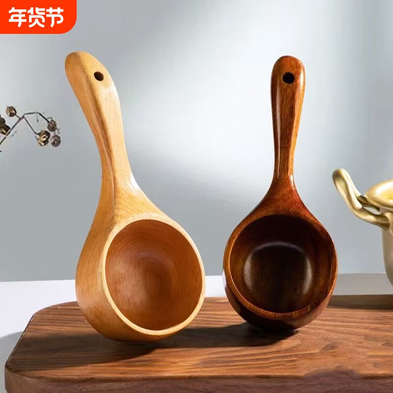 日式大汤勺螺蛳粉勺木勺子吃播网红嗦粉喝汤勺家用长柄拉面勺