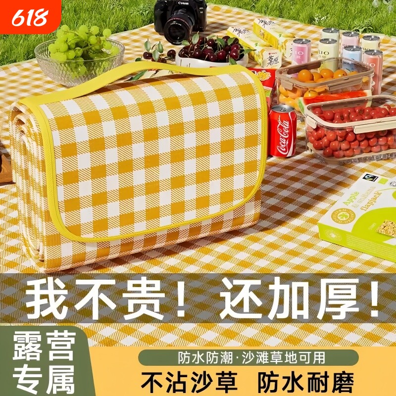 野餐垫防潮垫加厚户外野炊野营沙滩帐篷地垫防水草坪垫子便携郊游