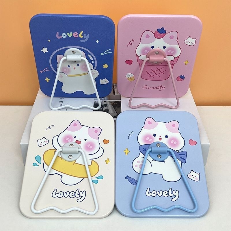 化妆镜ins可悬挂方形支架台镜 高颜值宿舍桌面梳妆镜高清挂墙镜子