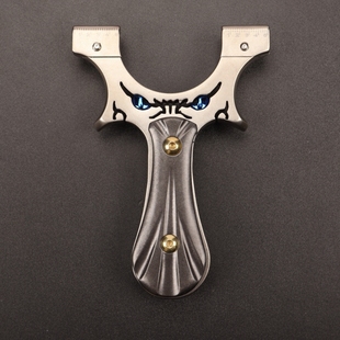 新款 不锈钢小怪兽弹弓户外竞技大威力高精准度扁皮筋8020钢珠金属