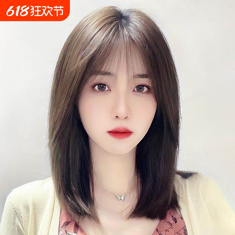 假发真发全真自然短发全头套女波波头锁骨假发套长发发丝头发发型