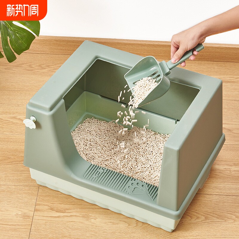 宠物猫砂盆全半封闭猫砂盆防臭防外溅猫厕所猫咪高包围屋型猫沙盆