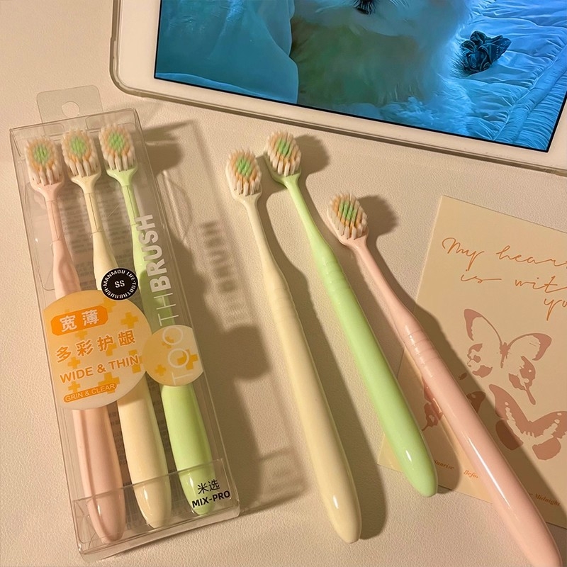 宽头凸面牙刷软毛情侣家用家庭装护龈柔丝牙缝清洁旅行携带翻倍