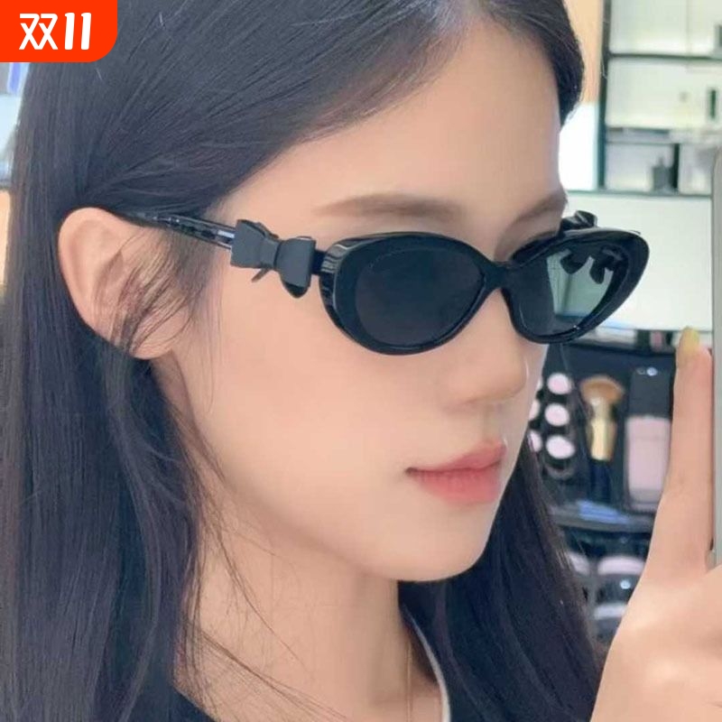 蝴蝶结猫眼太阳眼镜女9181小香风辛芷蕾同款时尚遮阳墨镜防紫外线