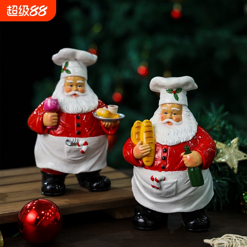 圣诞老人新品圣诞老人桌面圣诞装饰品摆件家居餐厅餐桌圣诞树脂工