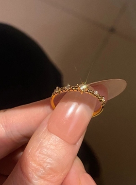 璀璨银河闪闪发亮轻奢清冷感戒指女文艺优雅浪漫气质指环可调节