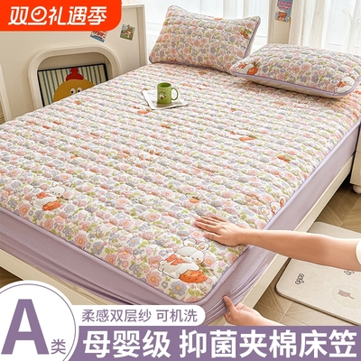 床笠冬季加绒牛奶绒床罩床垫保护罩珊瑚绒法兰绒加厚夹棉2025新款