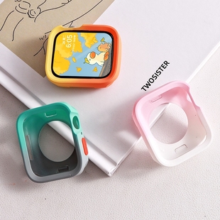 42mm个性 7高级6智能配件41 升级SE防护防摔iwatch保护套8时尚 适用苹果手表S10半包直边保护壳applewatch9新款