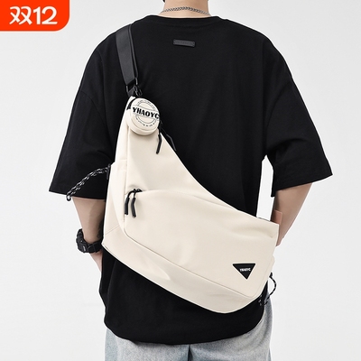 斜挎包男款休闲新款通勤单肩包2025大容量机能邮差包男士旅行背包