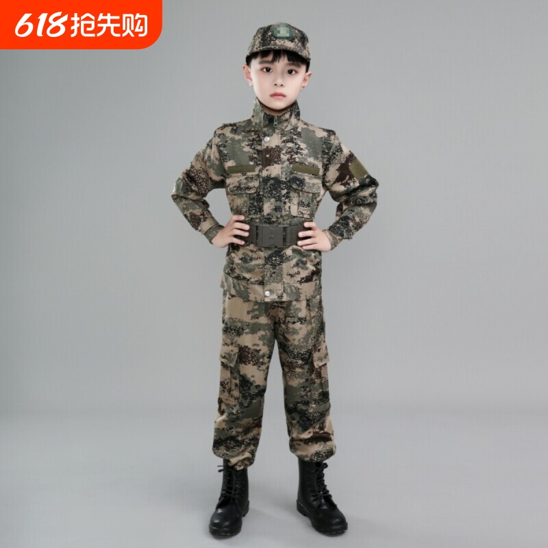 儿童迷彩套装男女童战狼特种兵拉链迷彩服唱歌比赛演出服军训星空