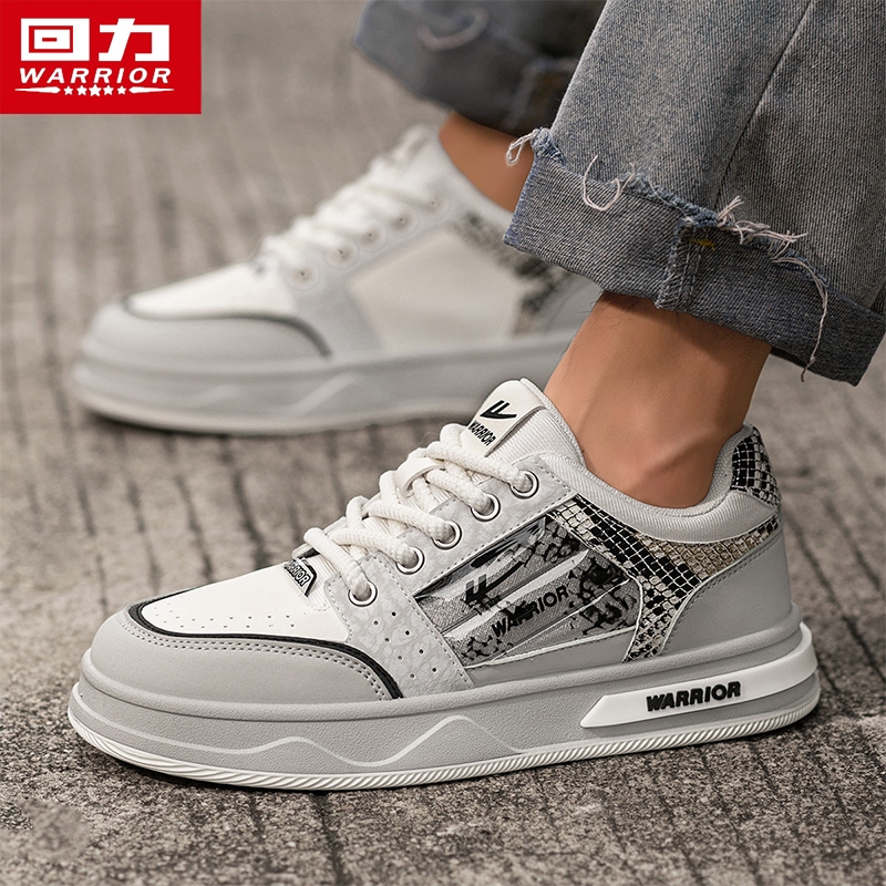 回力男鞋小众设计感蛇纹拼接休闲板鞋百搭时尚潮流鞋