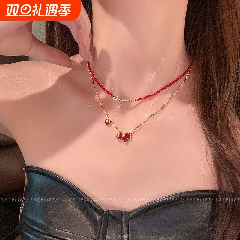 马年好运~红色小马项链女高级感轻奢毛衣链2025新款颈链新年配饰