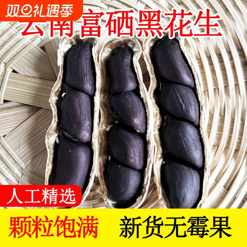 云南普洱富硒黑花生黑皮花生2025年新货晒干黑花生带壳黑皮花生米