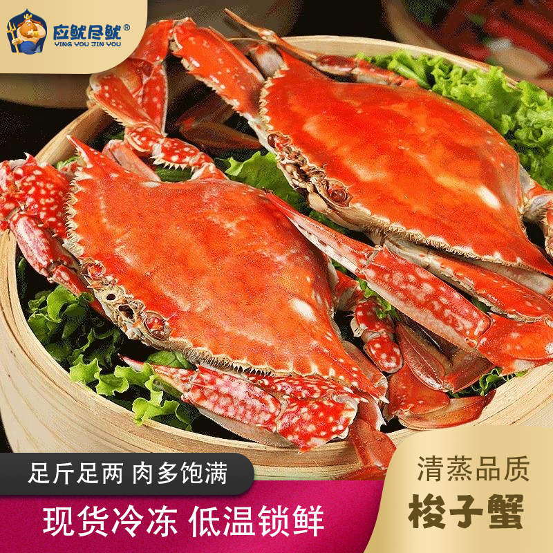 【顺丰发货】梭子蟹母蟹鲜活冷冻900g/盒野生飞蟹肉肥精选大螃蟹