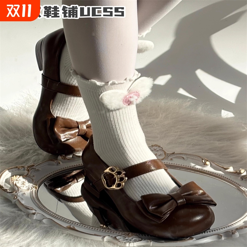 蔻孜高质量原创可爱百搭洛丽塔lo鞋低跟圆头lolita鞋