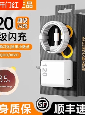 适用vivo手机充电器iqoo120超级闪充7/8/9pro氮化镓10爱酷neo原X90插头11正品12套装5双type-c快充w数据线