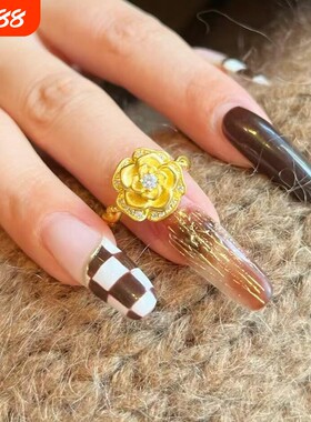 复古风点钻奥黛丽玫瑰花戒指