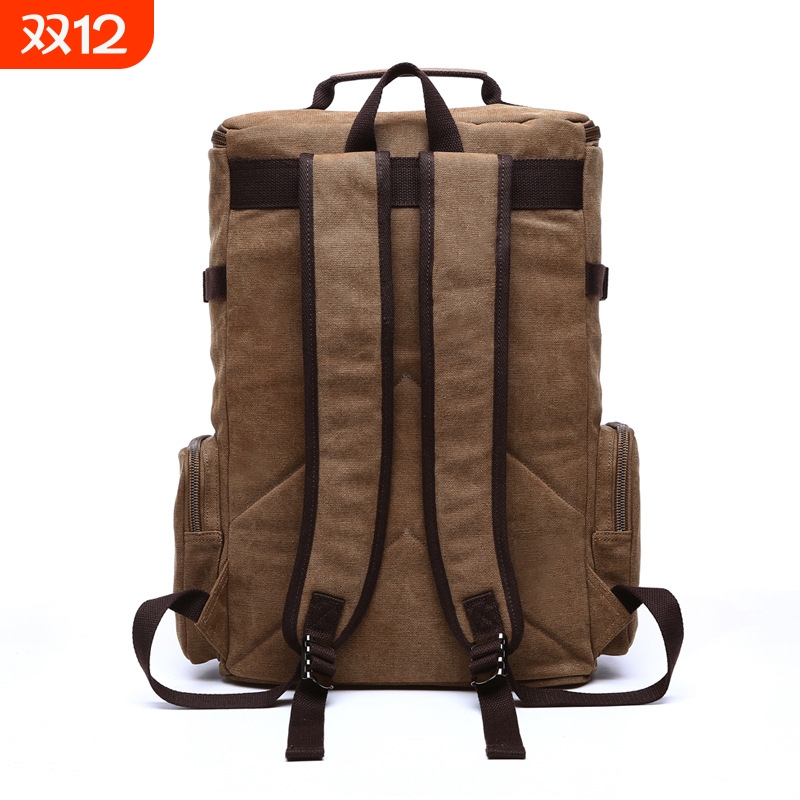 跨境帆布背包男式双肩包大容量电脑包休闲多用旅行包韩版潮流背包