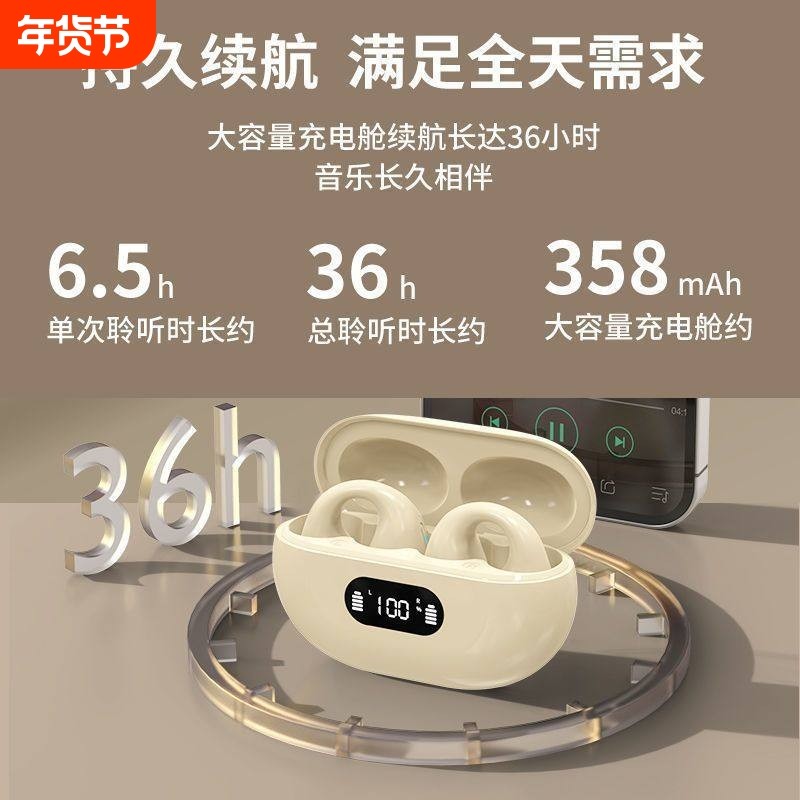 骨感传导蓝牙耳机耳夹式不入耳无线运动跑步OPPO小米华为通用,影音电器,蓝牙耳机,淘宝优惠券,粉丝福利购,淘宝优惠卷