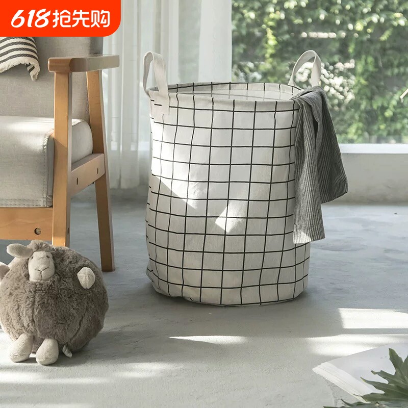 中式大容量棉麻脏衣篓收纳筐家用脏衣篮筐收纳桶洗衣篮可折叠防水