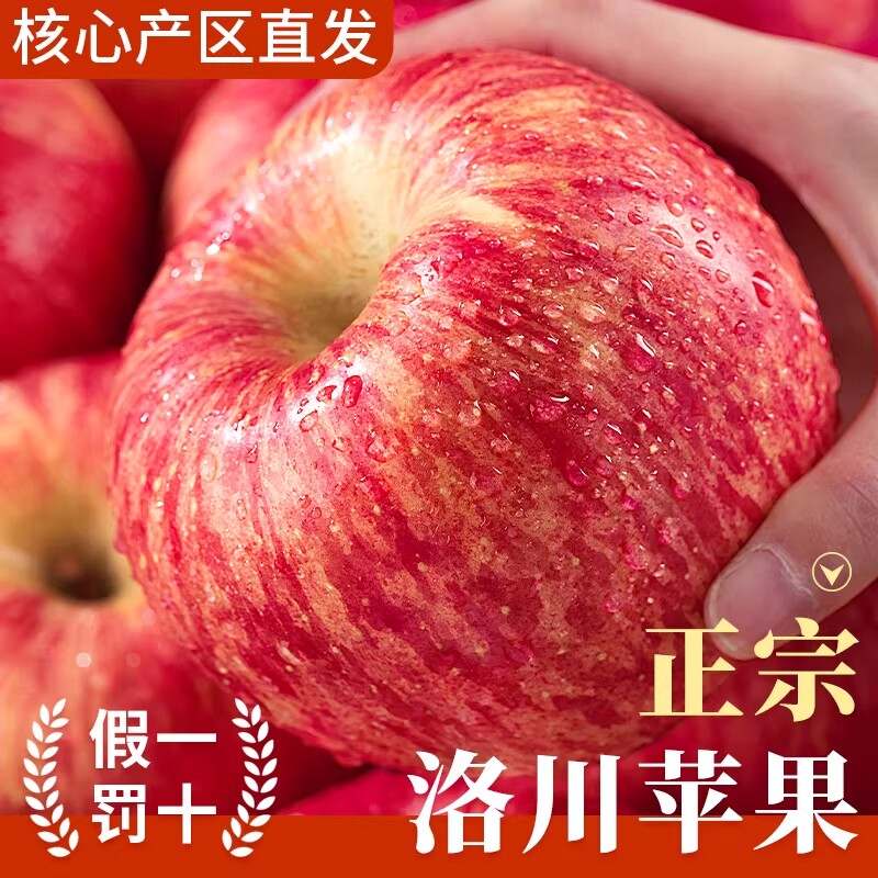 正宗洛川红富士苹果当季整箱时令脆甜冰糖心新鲜水果一级果包邮