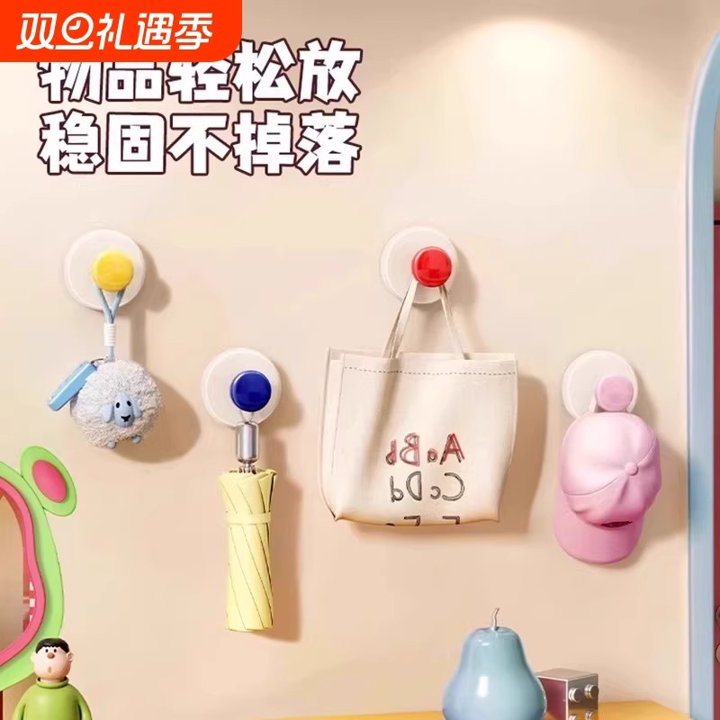 吸盘挂钩免打孔强力承重浴室卫生间毛巾壁挂真空门后挂衣服帽粘钩