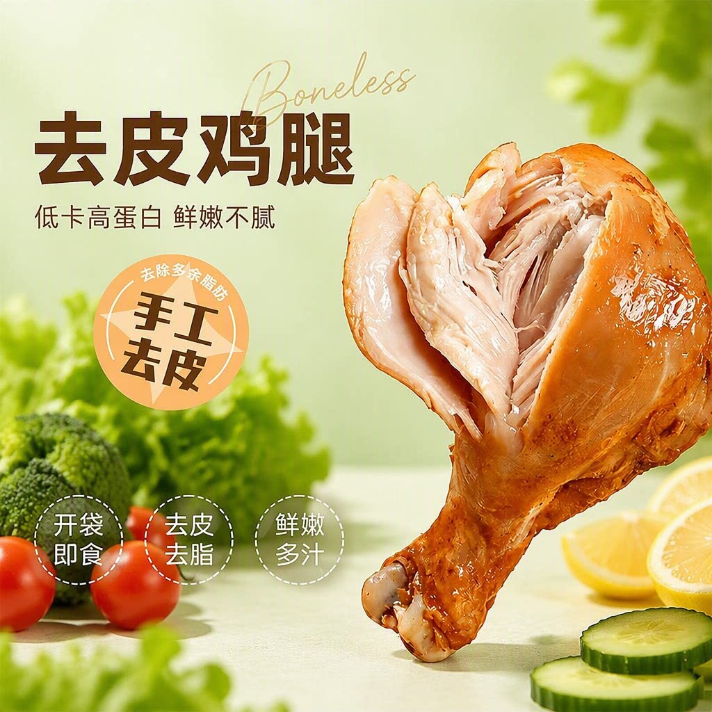 现货去皮鸡腿健身代餐即食加个鸡腿肉开袋零食大鸡低卡蛋白质食物