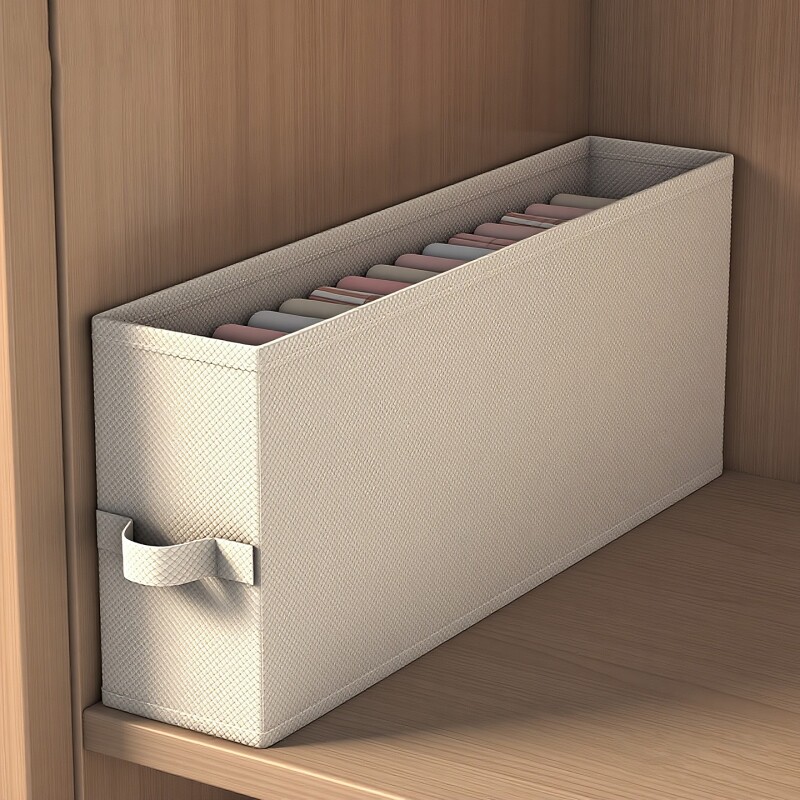 衣柜收纳窄长型收纳盒抽屉衣物整理箱衣柜内抽拉式布艺收纳架袜子