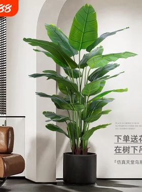 天堂鸟仿真绿植高端仿生花客厅大型室内盆栽摆件装饰树假植物高级