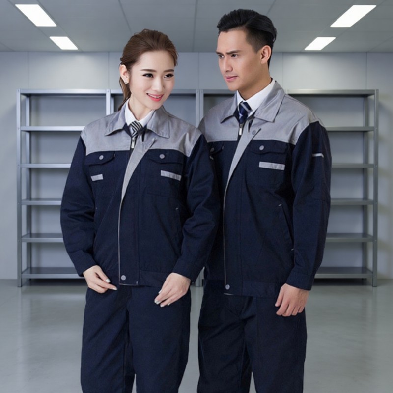 春秋季长袖工作服套装男耐磨工装车间厂服上衣工地劳保服