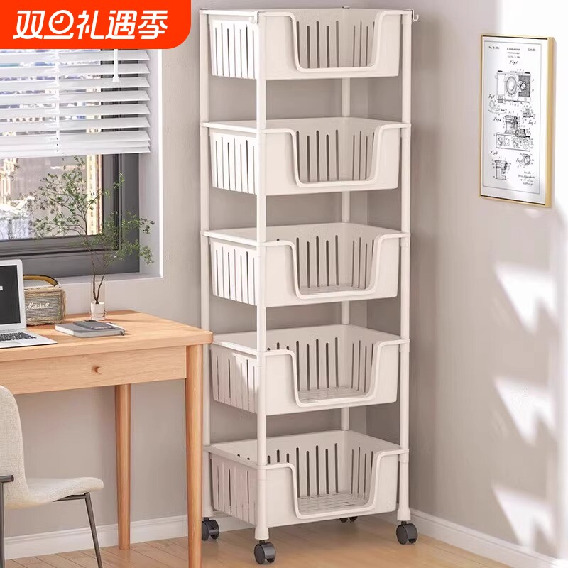 小推车置物架卫生间浴室可移动多层收纳架厨房客厅零食架落地书架