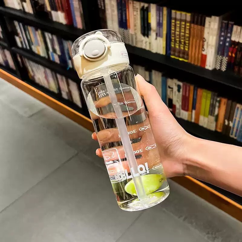 运动吸管水杯男生杯子便携杯子女生耐高温水壶简约防摔学生水瓶