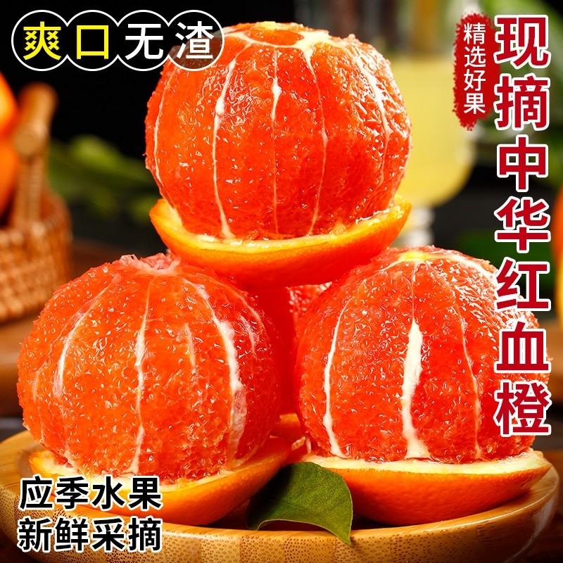 正宗秭归中华红血橙5/9斤整箱包邮新鲜当季水果冰糖脐非红皮橙子