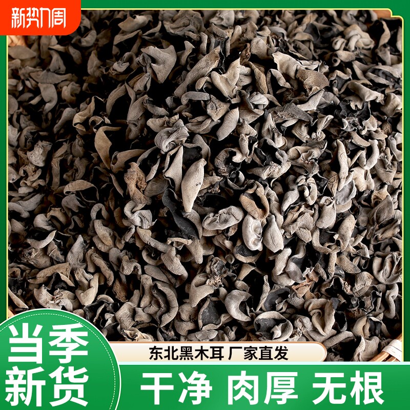 新货特产小黑木耳干货散装500g 无根肉厚小木耳东北特产 产地直