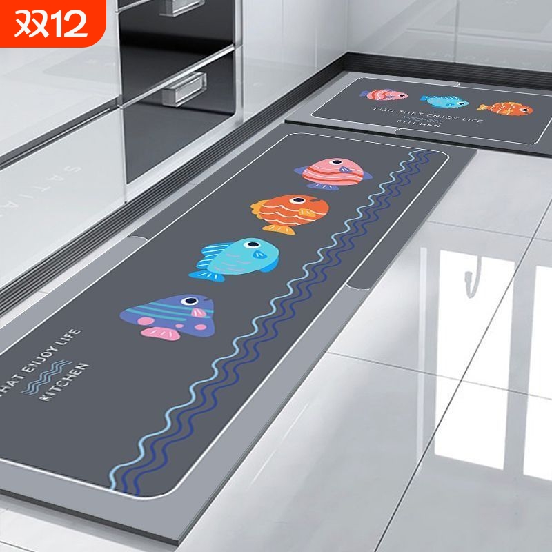 厨房门口吸水吸油地垫家用新款免洗耐脏防滑防油防水专用加厚垫子